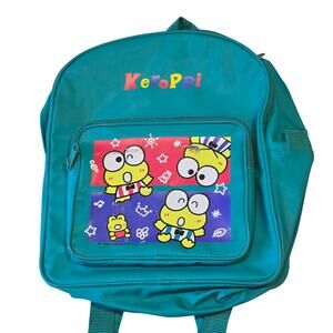 Vintage Keroppi Sanrio 90s Teal Green Kids Backpack Mini Bag Kid‎ Core Cartoon